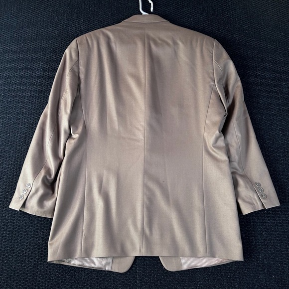Calvin Klein Men Tan Wool Blend Blazer Suit Jacket Sport Coat Men's Size 44R - Picture 6 of 11